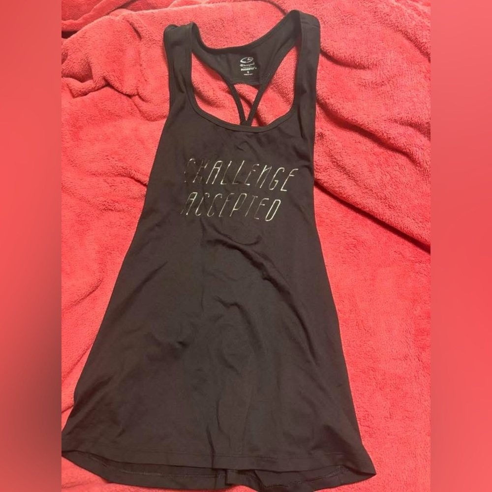 Champion Women's Black Tank Top with Bold Print